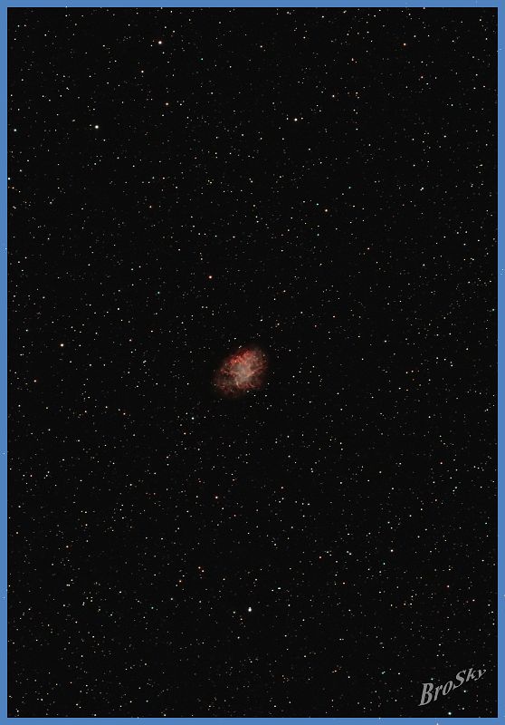 M1_060211.jpg -    Objekt: M1 - Krabbennebel    Sternbild: Taurus - Stier Aufnahmeort: Senden Aufnahmedatum: 06.02.2011 Belichtung: 16 x 300 sec Optik: Takahashi 120 mm TSA mit 2,5'' TS-Flattener Kamera: Canon 400D Astro mit Lumicon Deep Sky Filter 