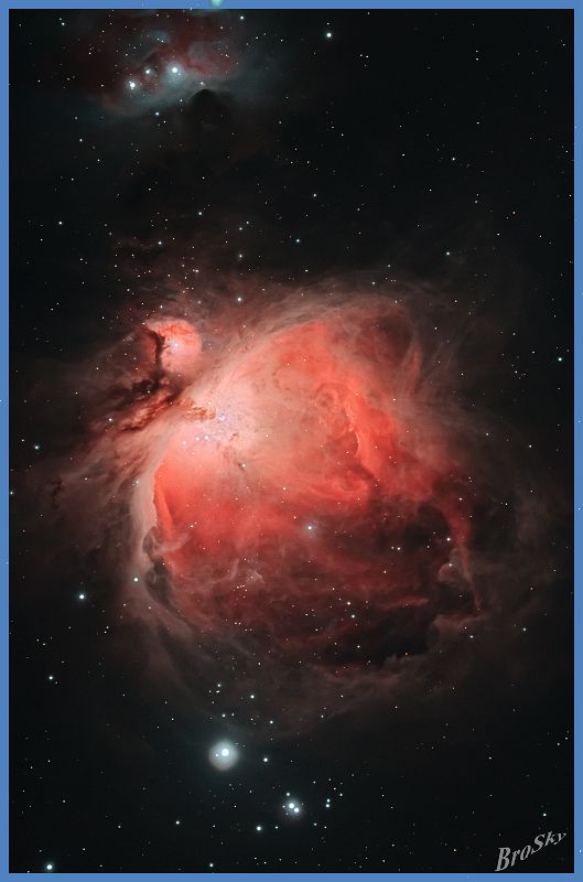 M42_060211.jpg -    Objekt: M42 - Orionnebel    Sternbild: Orion - Orion Aufnahmeort: Senden Aufnahmedatum: 06.02.2011 Belichtung: 8 x 5 sec, 8 x 30 sec, 8 x 60 sec, 8 x 120 sec, 8 x 180 sec und 15 x 300 sec Optik: Takahashi 120 mm TSA mit 2,5'' TS-Flattener Kamera: Canon 400D mit Lumicon Deep Sky Filter 