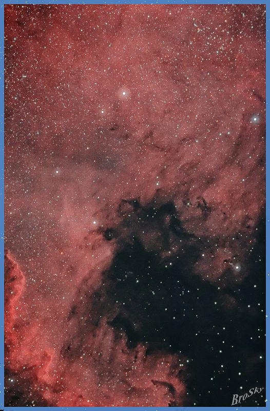NGC7000_301208.jpg -    Objekt: NGC7000 - Nordamerikanebel    Sternbild: Cygnus - Schwan Aufnahmeort: Bollensen Aufnahmedatum: 30.12.2008 Belichtung: 15 x 300 sec Optik: 127 mm Meade Triplett Apo Kamera: Canon 400D Astro mit Lumicon Deep Sky Filter 