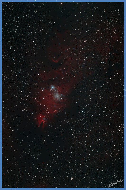 NGC2264_060410.jpg -    Objekt: NGC2264    Sternbild: Monoceros - Einhorn Aufnahmeort: Senden Aufnahmedatum: 06.04.2010 Belichtung: 16 x 180 sec Optik: Pentax SDHF 75 mm Kamera: Canon 400D Astro mit Lumicon Deep Sky Filter 
